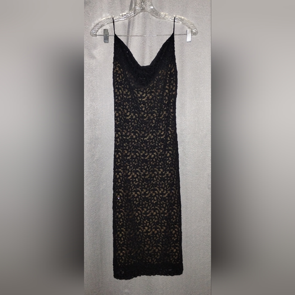 Forever 21 Large Black Sparkly dress Strappy Backless